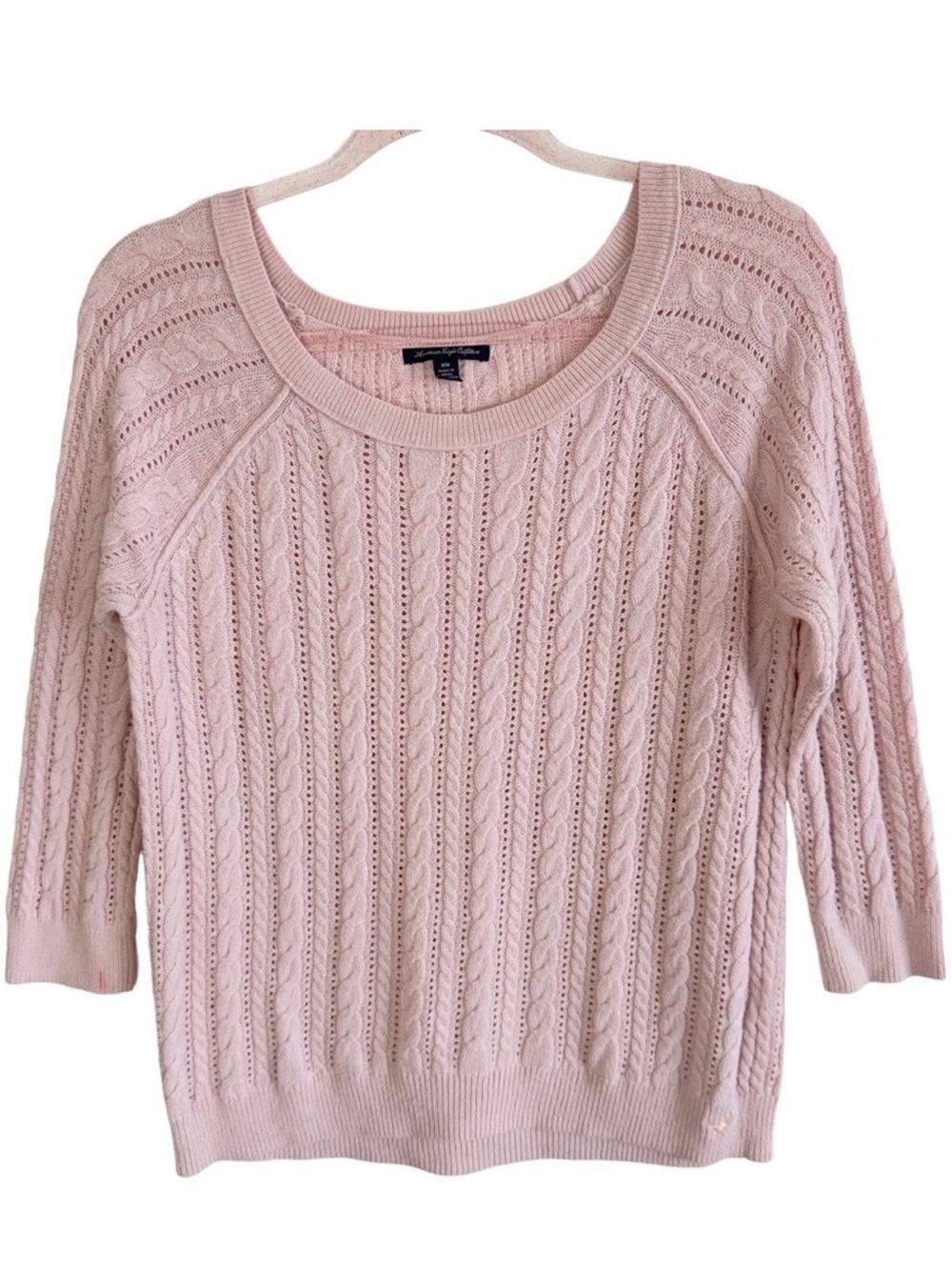Y2K Cotton Wool Aran Fisherman Cable Knit Sweater Pullover Jumper